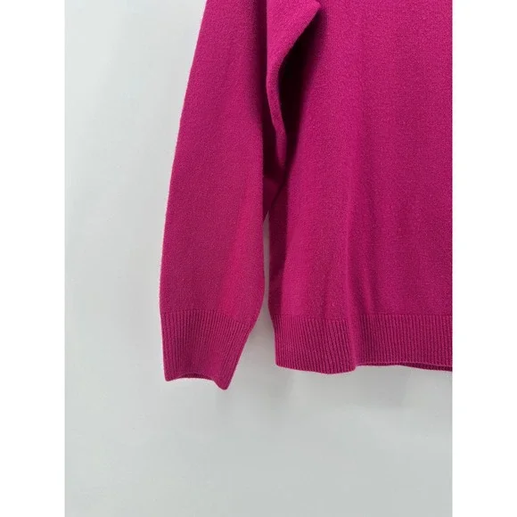 Karen Scott Pink Romantic Med Mock Neck Back Zip Knit Sweater Preppy Old Money - Picture 5 of 16